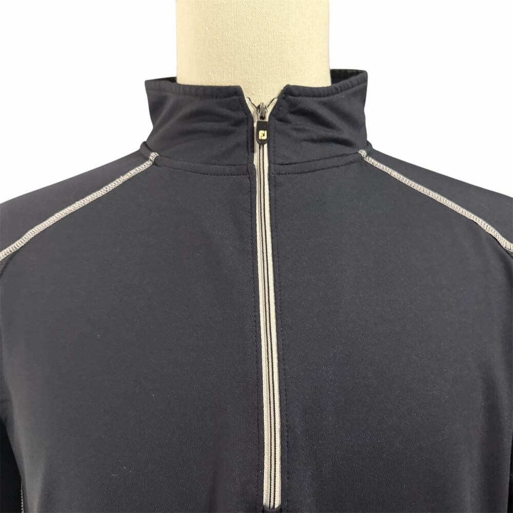 Footjoy Men's Black 1/4 Zip Windbreaker Pullover Sz L Golf Performance Athlete